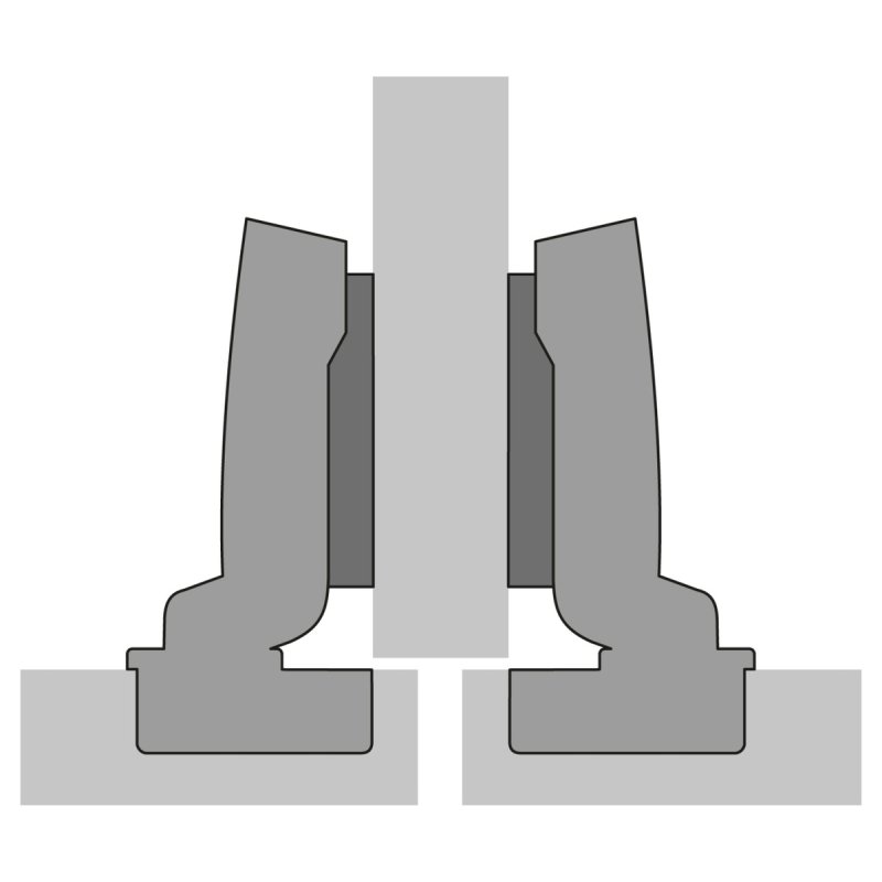 Charnière Sensys sans amortis. HETTICH Porte 15 à 32mm 110° montage central à visser - 9091590