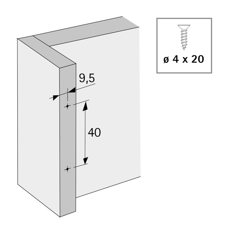 Plaque de montage HETTICH Sensys Face-Frame - Systeme 8000 à visser - 9084930