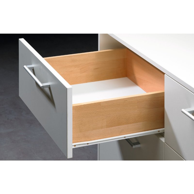 Paire de coulisses à galets FR402 HETTICH - L.400 mm - Charge 25 kg - Blanc - 1058346