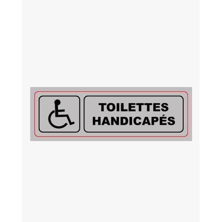 Plaque VISO - Toilettes Handicapés - 170 x 50 mm - S34