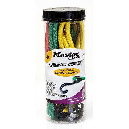 MASTER LOCK Twin Wire bungee 6-pack
