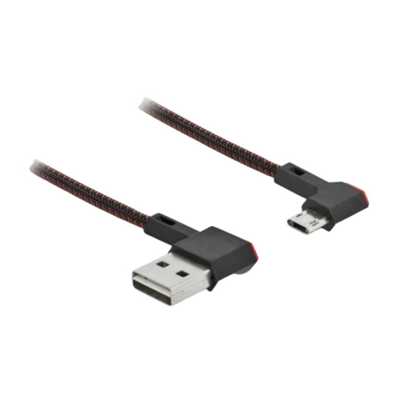 DeLOCK EASY-USB 2.0 Cable Type-A male to EASY-USB Type Micro-B male angled left / right 0.5 m black