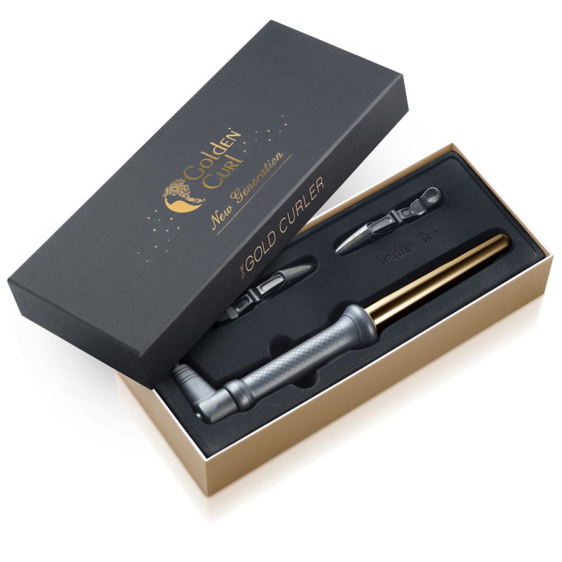 Golden Curl Professional Hair Curler Best Curling Wand for Long Hair 18mm-25mm Gold