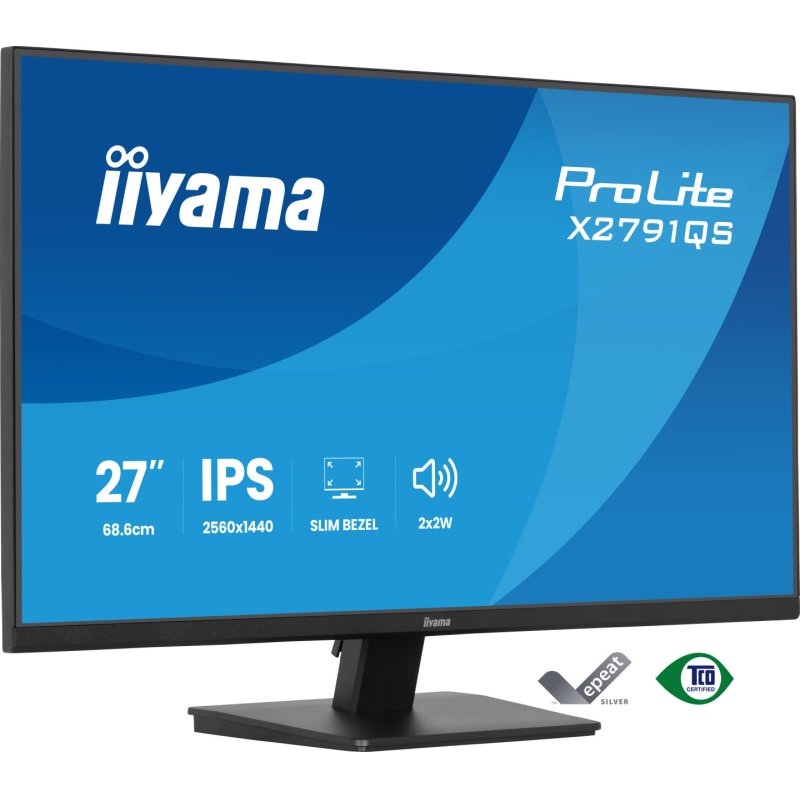 iiyama ProLite X2791QS-B1 computer monitor 68.6 cm (27") 2560 x 1440 pixels Quad HD LED Black