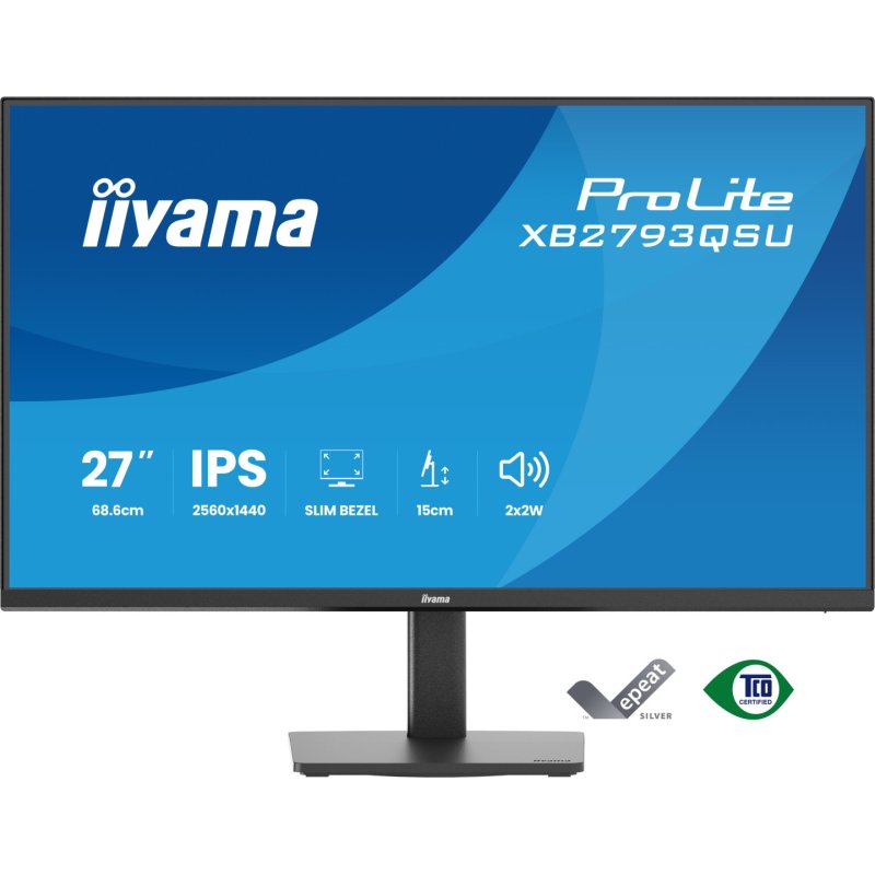 iiyama ProLite XB2793QSU-B1 écran plat de PC 68,6 cm (27") 2560 x 1440 pixels Quad HD LED Noir