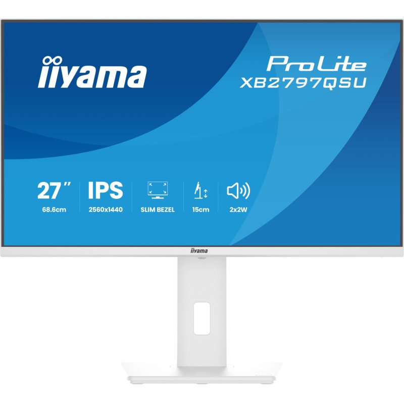 iiyama ProLite XB2797QSU-W1 computer monitor 68.6 cm (27") 2560 x 1440 pixels Quad HD LED White