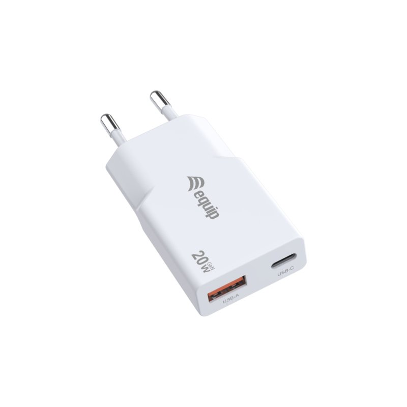 Equip 2-Port 20W GaN Slim USB PD Charger, USB-C x1, USB-A x1