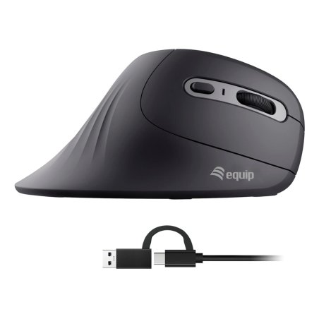 Equip Ergonomische Maus USB-A/-C Stker 1.80m Rechts schwarz