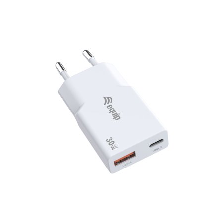 Equip 2-Port 30W GaN Slim USB PD Charger, USB-C x1, USB-A x1