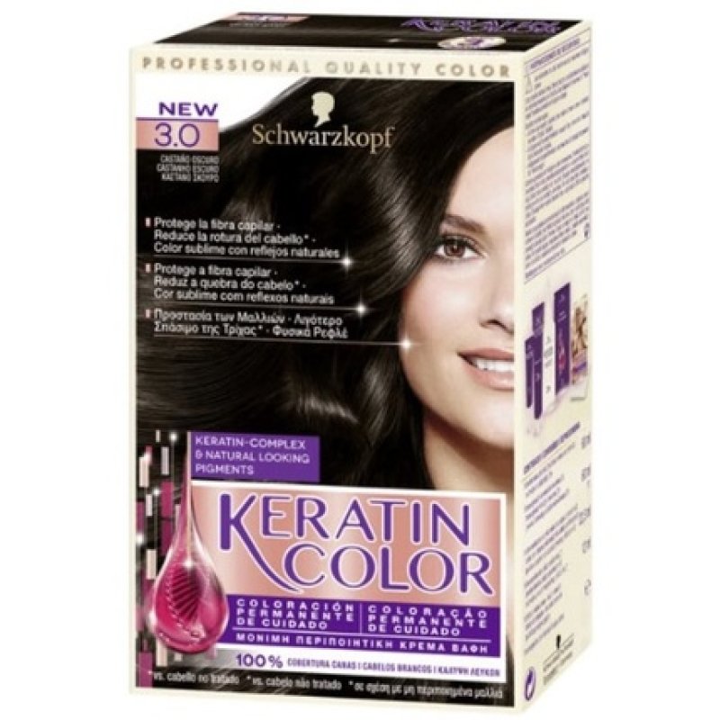 Keratin Color Cream Hair Dye Dark Brown No 30