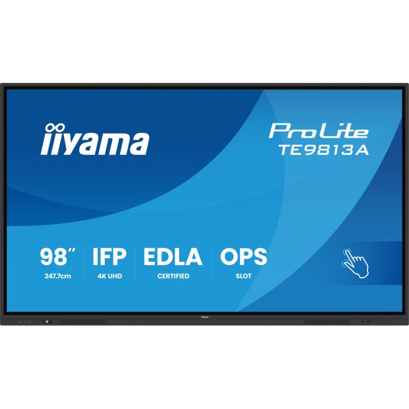 iiyama TE9813A-B2AG Écran d'affichage dynamique En forme de kiosk 2,48 m (97.5") 500 cd/m² 4K Ultra HD Écran tactile