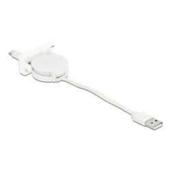 DeLOCK Câble rétractable USB 2.0 de module Easy 45 USB Type-A à USB Type-C, blanc