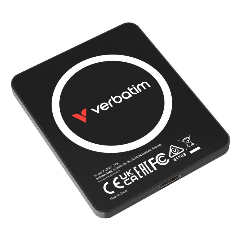 Verbatim SnapBack Ultra Slim SSD 2TB USB Type-C USB 3.2 Gen 2x2 Black