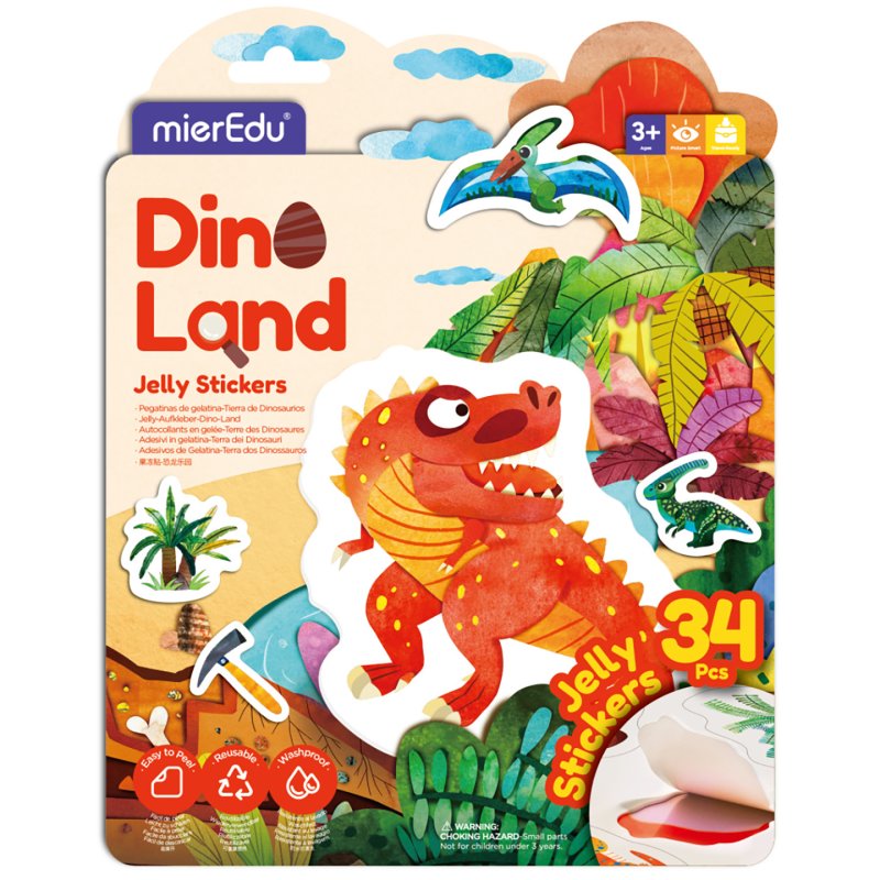mierEdu - Jelly Stickers 34 pcs - Movable - Dino Land (ME263)