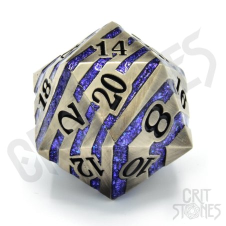 CritStones metal Dice D20 Engraved Elder 3 cm