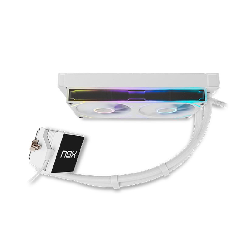 NOX Hummer M-240 LCD White Processeur Refroidisseur de liquide tout-en-un 12 cm Blanc 1 pièce(s)