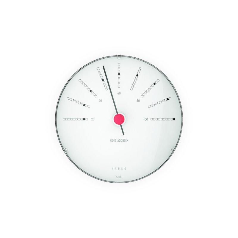 Arne Jacobsen - Bankers Hygrometer - White/Black/Red - Ø12 cm