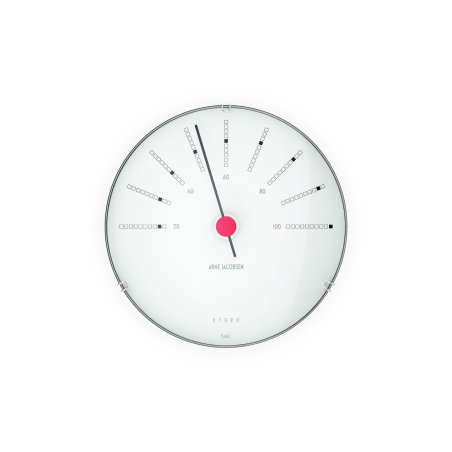 Arne Jacobsen - Bankers Hygrometer - White/Black/Red - Ø12 cm