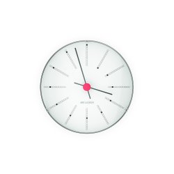 Arne Jacobsen - Bankers Wall Clock - White/Black/Red - Ø12 cm