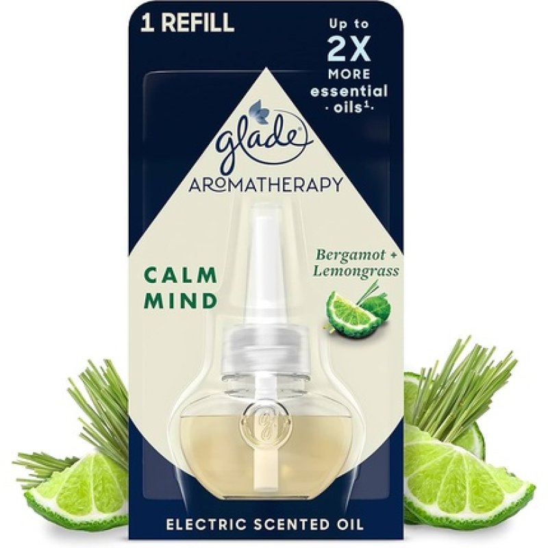 Glade Aroma Therapy Liquid Refill Electric Diffuser Calm Mind Bergamot And Lemongrass 20 Milliliters