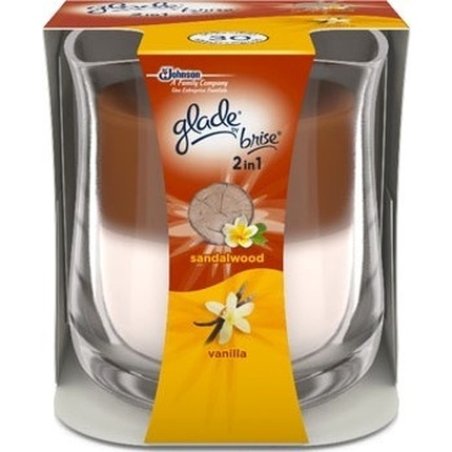 Glade 2 In 1 Scented Candle Sandalwood & Vanilla 135 Ml