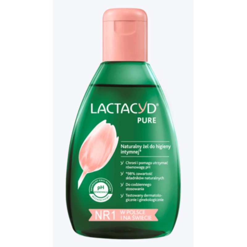 Lactacyd Pure Natural Intimate Wash Gel with 99% Lactic Acid 200ml