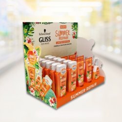 Gliss Shampoo Summer Repair All Hair Types 6 Shampoos 6 Conditioners 10 Ampoules 100 Ml Display 100 Ml Shampoo 100 Ml