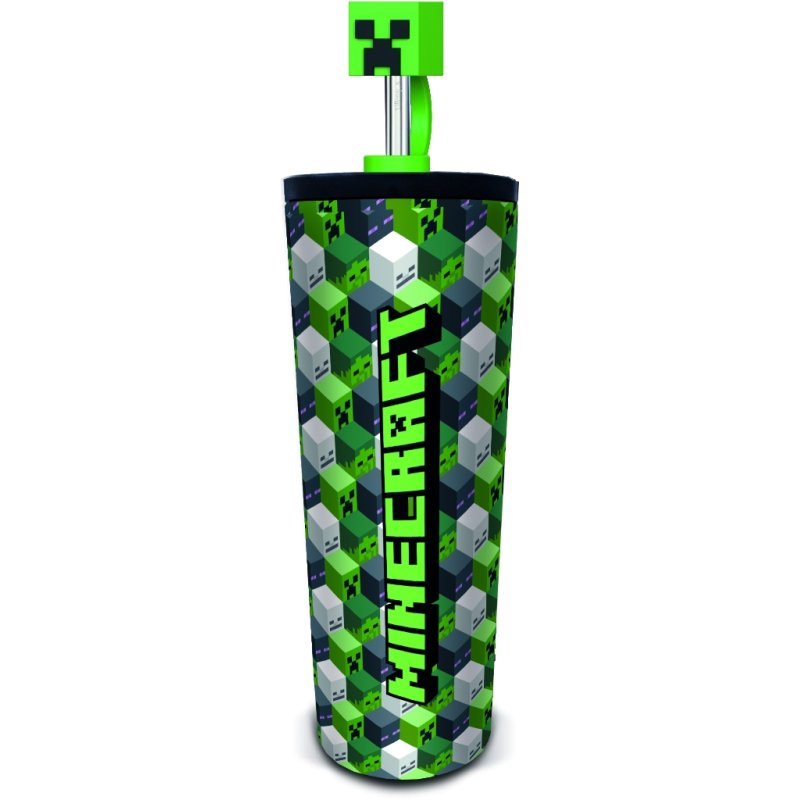 TUMBLER AVEC PAILLE INOX COUVERCLE 3D MINECRAFT 77