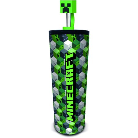 TUMBLER AVEC PAILLE INOX COUVERCLE 3D MINECRAFT 77