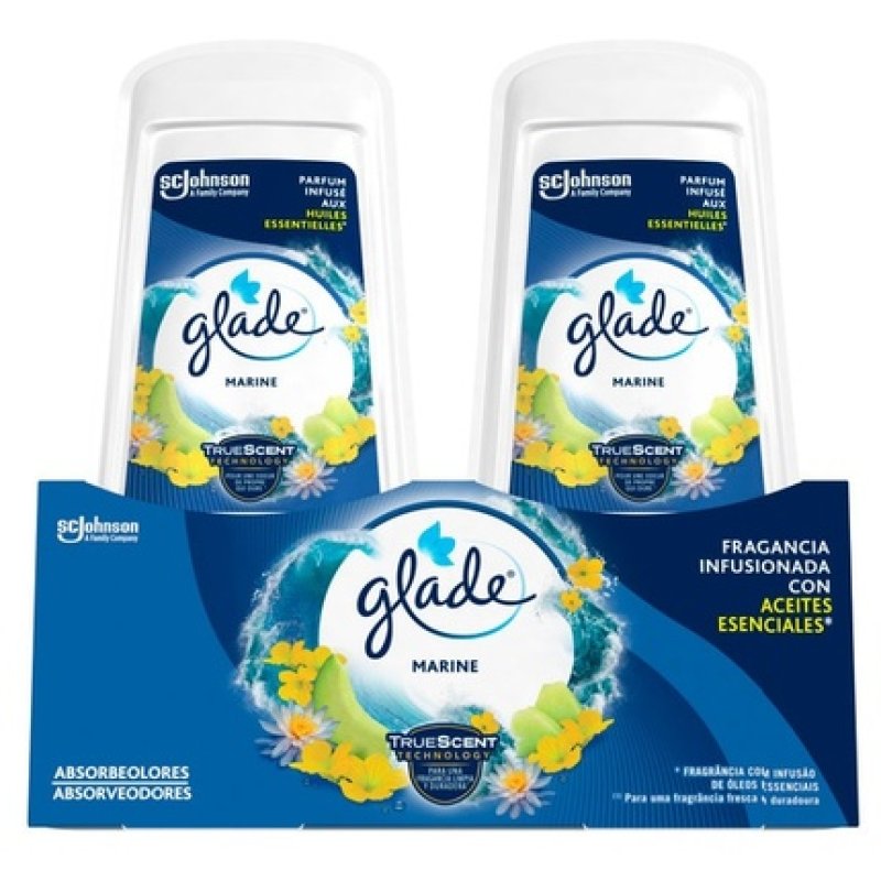 Glade Odor Absorbing Gel Diffuser Marine 2 X 150 Grams
