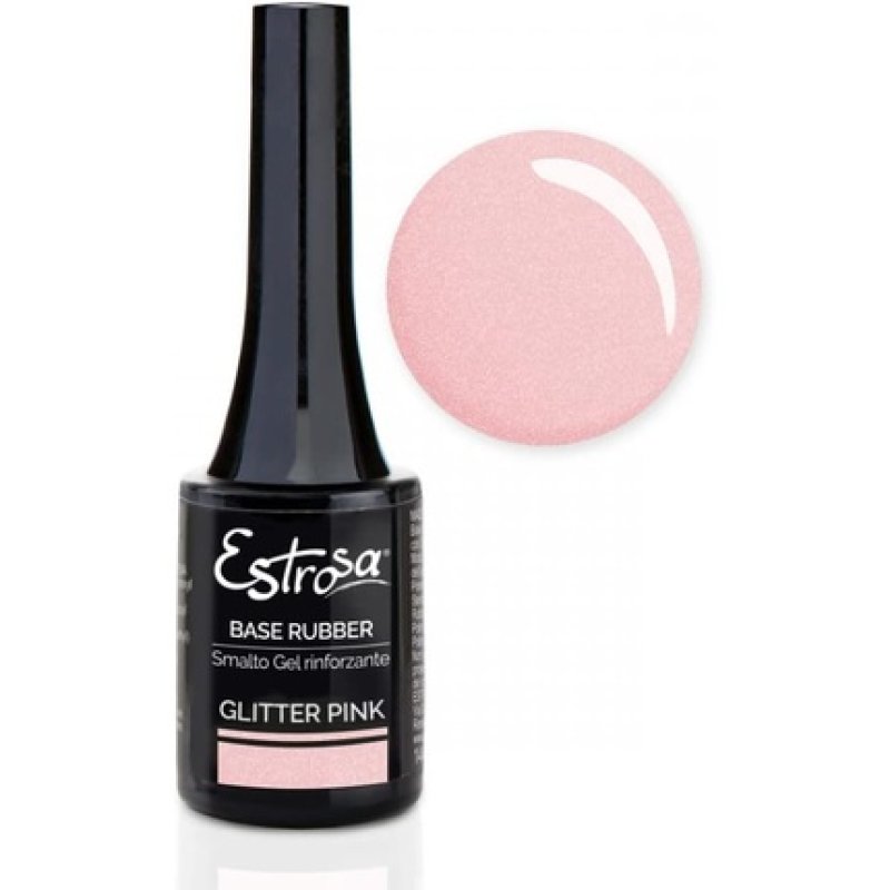 Estrosa Base Rubber Glitter Pink 14ml