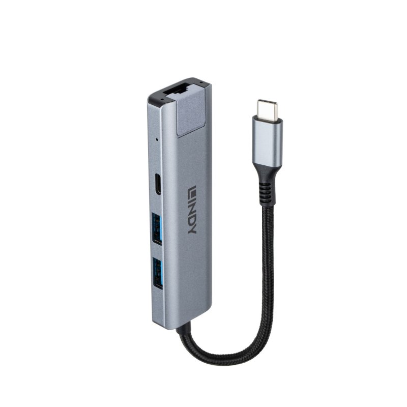 Lindy Hub USB 3.2 Gen 2 Type C & Convertisseur Ethernet Gigabit