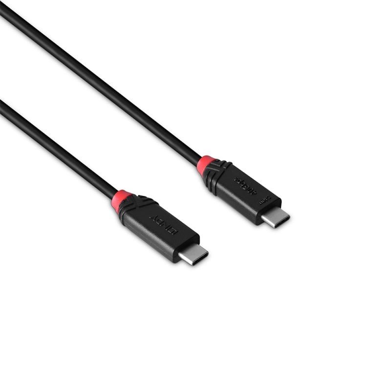 Lindy 2m USB4 240W Type C Cable, Black Line