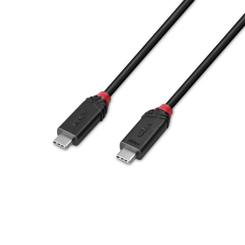 Lindy 2m USB4 240W Type C Cable, Black Line