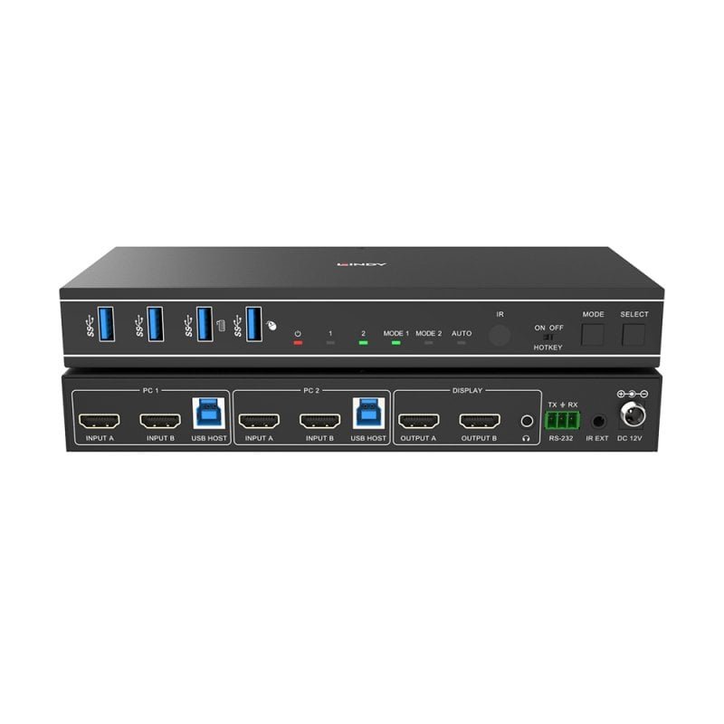 LINDY 2Port HDMI 4K60 USB 3.0 KVM Switch