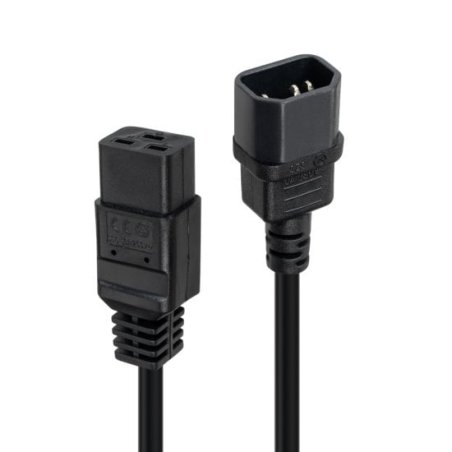 LINDY 1m C14 to C19mains Ext Cable Black