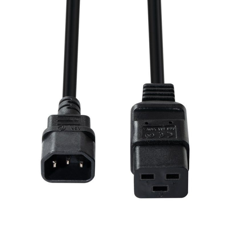 Lindy 2m C14 to C19 Mains Extension Cable, Black