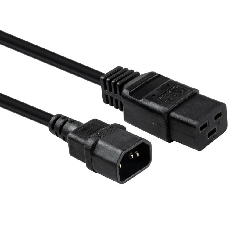 LINDY 3m C14 to C19mains Ext Cable Black
