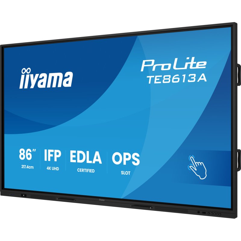iiyama TE8613A-B2AG Signage Display Kiosk design 2.17 m (85.6") Wi-Fi 500 cd/m² 4K Ultra HD Touchscreen Built-in