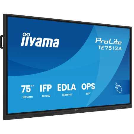 iiyama TE7513A-B2AG Signage Display 190.5 cm (75") Wi-Fi 500 cd/m² 4K Ultra HD Touchscreen Built-in processor Android
