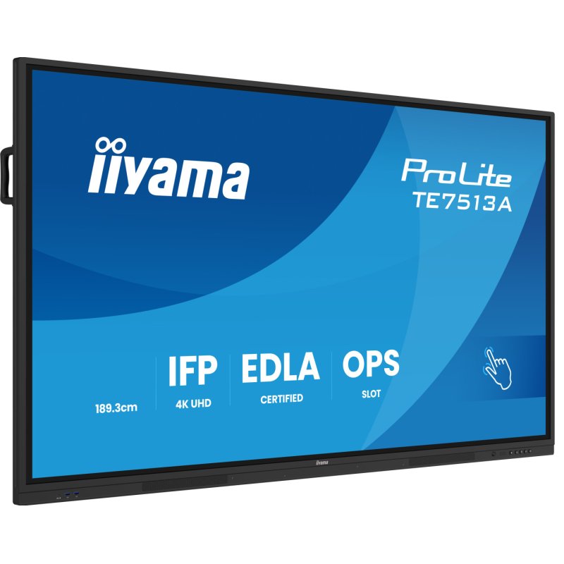 iiyama TE7513A-B2AG Signage Display 190.5 cm (75") Wi-Fi 500 cd/m² 4K Ultra HD Touchscreen Built-in processor Android