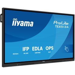 iiyama TE6513A-B2AG Écran d'affichage dynamique 163,8 cm (64.5") Wifi 500 cd/m² 4K Ultra HD Écran tactile Intégré