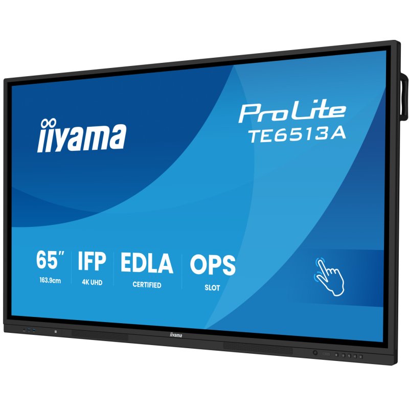 iiyama TE6513A-B2AG Signage Display 163.8 cm (64.5") Wi-Fi 500 cd/m² 4K Ultra HD Touchscreen Built-in processor Android