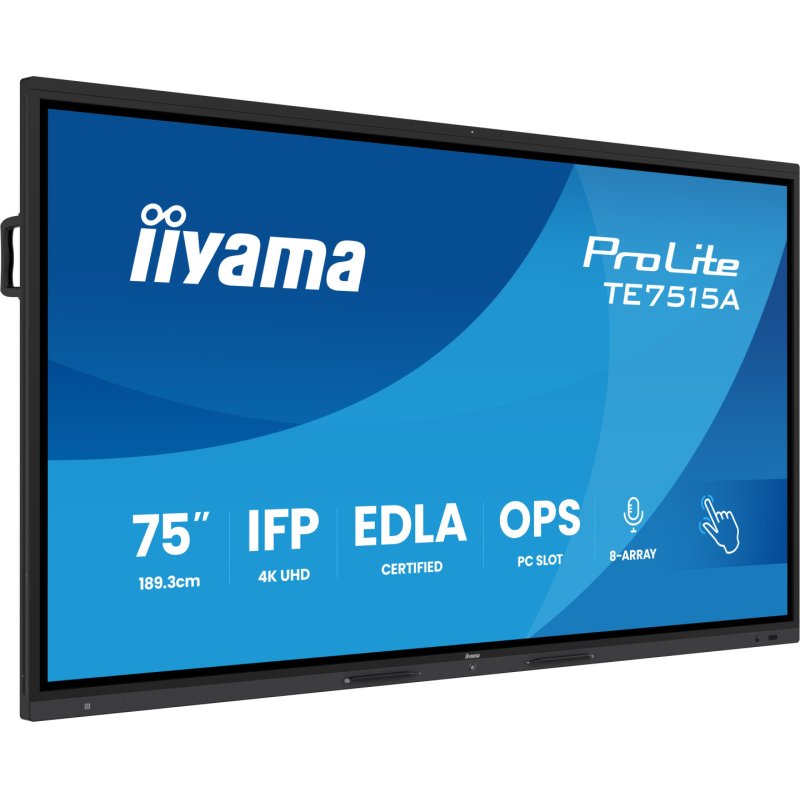 iiyama TE7515A-B2AG Signage Display Kiosk design 190.5 cm (75") Wi-Fi 550 cd/m² 4K Ultra HD Touchscreen Built-in