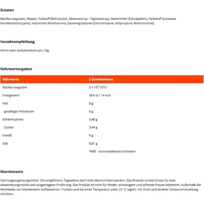 Gymbeam Probiotic Gummies with Bacillus Coagulans Fruit Flavor