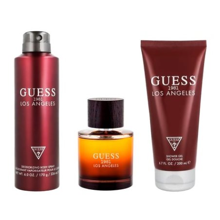 GUESS 1981 Los Angeles 3 Piece Gift Set - EDT Spray 3.4oz, Body Spray 6.0oz, Shower Gel 6.7oz