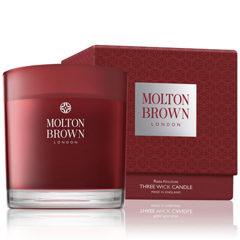 Molton Brown Rosa Absolute Three Wick Candle bougie en cire Rond Rouge 1 pièce(s)