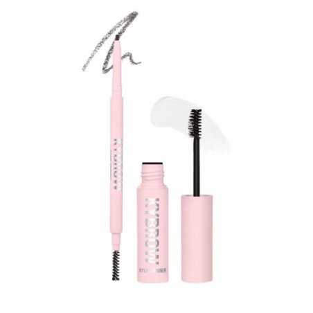 Set Kylie Cosmetics, Kybrow Defined Medium Brown 004, Creion crema pentru sprancene 2-in-1 cu perie 0.09 g Gel