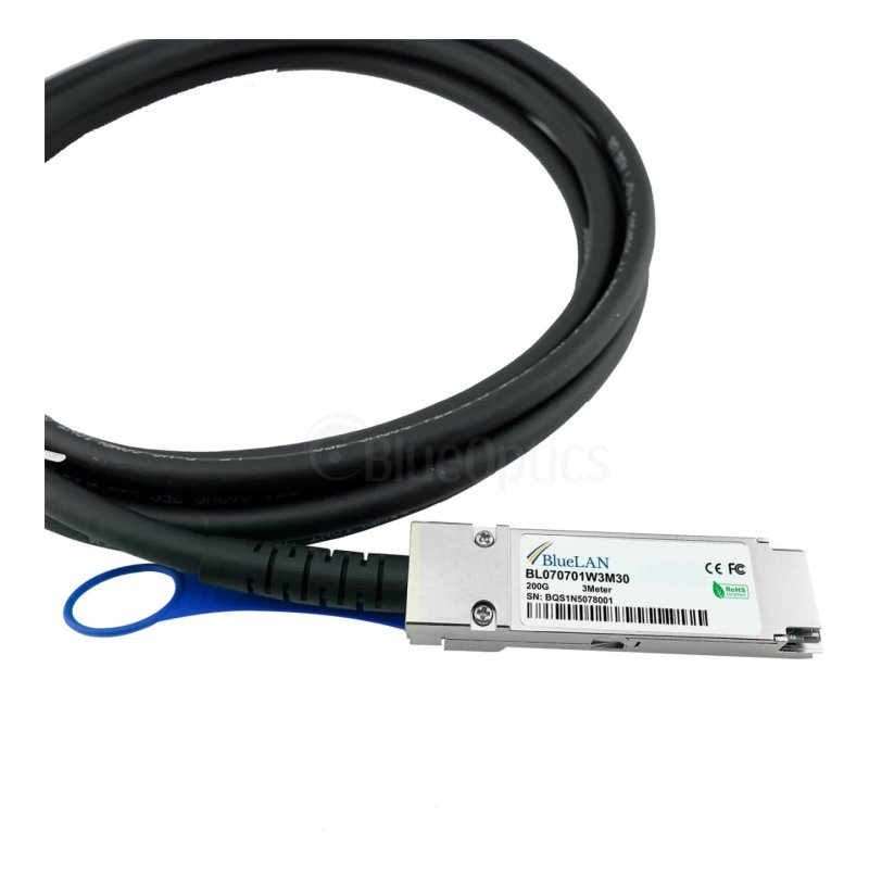 BlueOptics Netzwerkkabel CBL-NTWK-0956-QSFP56-3-BL DAC 200Gb/s QSFP56 auf QSFP56 30AWG 300cm