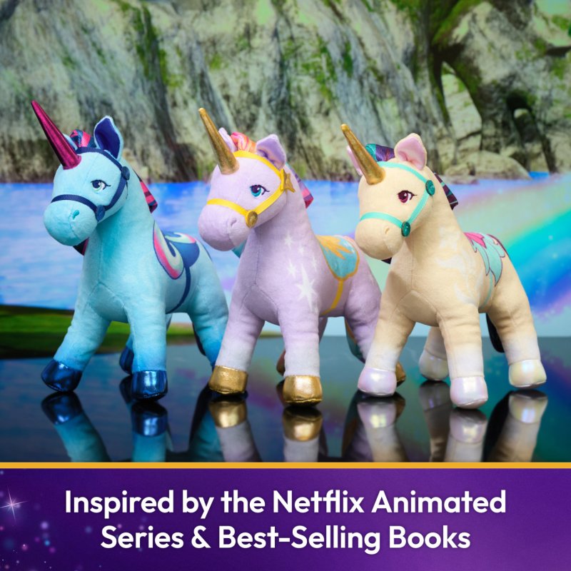 Unicorn Academy, Peluche River officielle, licorne en peluche, jouets licorne pour filles à partir d'un an, bleu, 18 cm